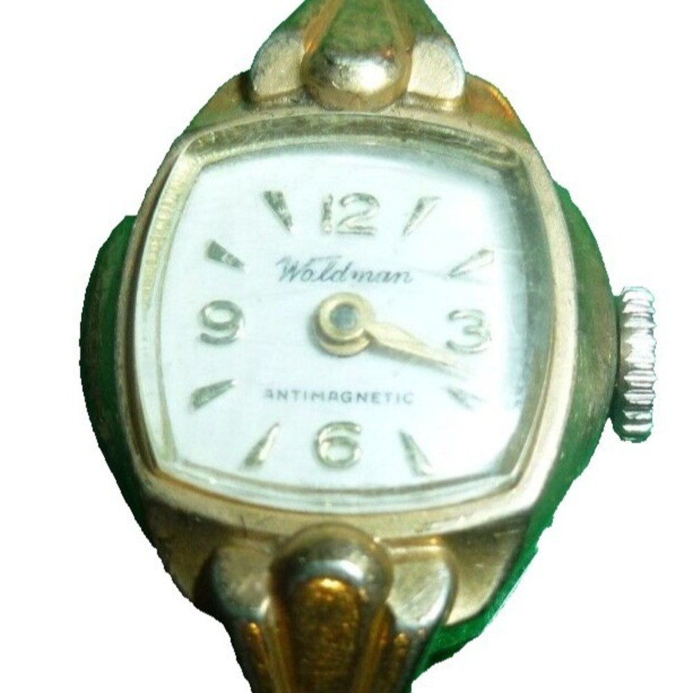 Vintage Waldman Antimagnetic Gold Tone Ladies Cocktail Watch‎ Head Only